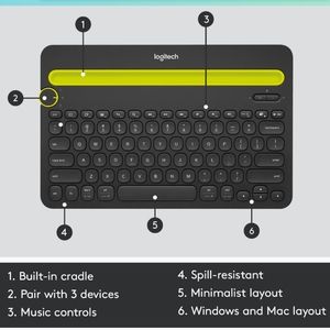 Logitech K480 wireless mukti-device Bluetooth keyboard